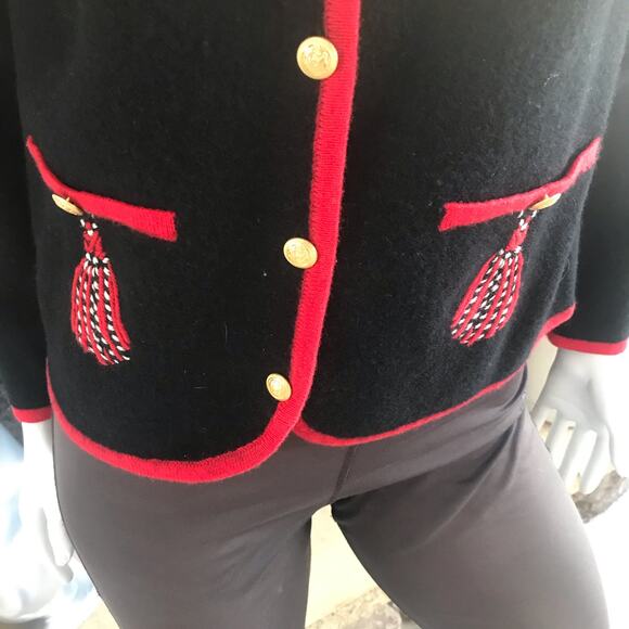 Vintage Pendleton Tassel Merino Wool Button Down Holiday Sweater Women's Size S - Picture 4 of 8